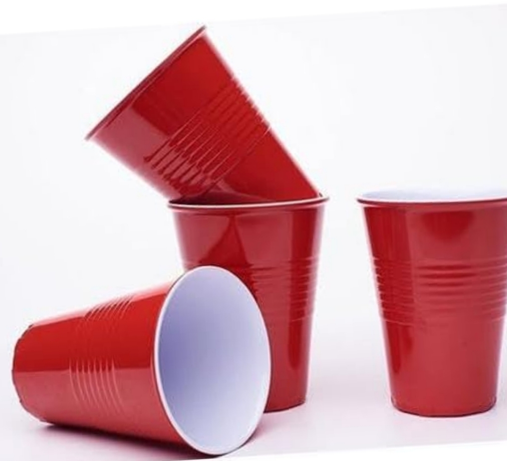 Plastic Reusable Bright Red Colour Cup Set for Occasional Party, Strong Reusable Glass, Leakproof Recylable, Great for Water Juices Milk & More Party & Event Supplies (Set of 50pcs)